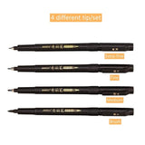 4pcs calligraphy pen set Fine Medium Brush tip for Hand Lettering Drawing Writing signature Illustration School art tools A6806