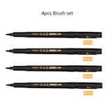 4pcs calligraphy pen set Fine Medium Brush tip for Hand Lettering Drawing Writing signature Illustration School art tools A6806