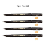4pcs calligraphy pen set Fine Medium Brush tip for Hand Lettering Drawing Writing signature Illustration School art tools A6806