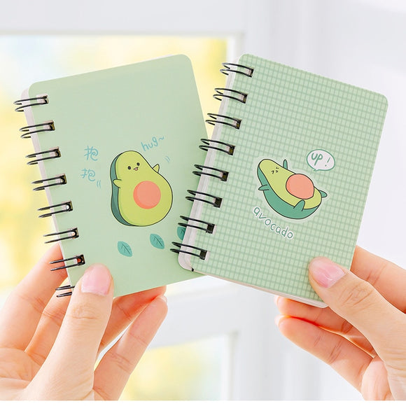 A7 Adorable Cute Avocado Rollover Mini Portable Coil Notepad Diary Book Exercise Book Escolar Papelaria School Office Supply