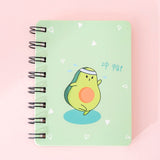 A7 Adorable Cute Avocado Rollover Mini Portable Coil Notepad Diary Book Exercise Book Escolar Papelaria School Office Supply