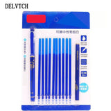 DELVTCH 0.5MM Erasable Suit Gel Pen Blue/Black Ink Magic Erasable Pen Refill and Pen Set For School Student Office Writing Tools