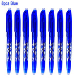 DELVTCH 0.5MM Erasable Suit Gel Pen Blue/Black Ink Magic Erasable Pen Refill and Pen Set For School Student Office Writing Tools