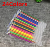 12/24/36/48 Color Gel Pen Refills Set Glitter Multi Colored Painting Writing Pen Refill Rod for handle School Stationery Tool
