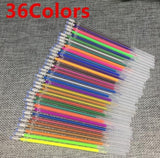 12/24/36/48 Color Gel Pen Refills Set Glitter Multi Colored Painting Writing Pen Refill Rod for handle School Stationery Tool