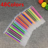 12/24/36/48 Color Gel Pen Refills Set Glitter Multi Colored Painting Writing Pen Refill Rod for handle School Stationery Tool