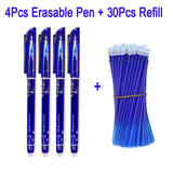 DELVTCH 0.5MM Erasable Suit Gel Pen Blue/Black Ink Magic Erasable Pen Refill and Pen Set For School Student Office Writing Tools