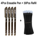 DELVTCH 0.5MM Erasable Suit Gel Pen Blue/Black Ink Magic Erasable Pen Refill and Pen Set For School Student Office Writing Tools
