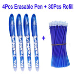 DELVTCH 0.5MM Erasable Suit Gel Pen Blue/Black Ink Magic Erasable Pen Refill and Pen Set For School Student Office Writing Tools