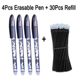 DELVTCH 0.5MM Erasable Suit Gel Pen Blue/Black Ink Magic Erasable Pen Refill and Pen Set For School Student Office Writing Tools