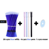 25pcs/set Erasable Gel Pen Refills Rod 0.5mm Washable Handle Magic Erasable Pen for School Pen Writing Tools Kawaii Stationery