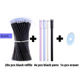 25pcs/set Erasable Gel Pen Refills Rod 0.5mm Washable Handle Magic Erasable Pen for School Pen Writing Tools Kawaii Stationery