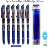 27Pcs/Set Erasable Gel Pen Blue ink 0.5mm Washable Handle Kawaii Pens Refill Rods for School pen Writing Tools Cute Stationery