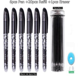 27Pcs/Set Erasable Gel Pen Blue ink 0.5mm Washable Handle Kawaii Pens Refill Rods for School pen Writing Tools Cute Stationery