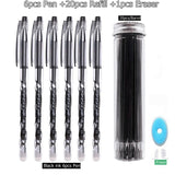 27Pcs/Set Erasable Gel Pen Blue ink 0.5mm Washable Handle Kawaii Pens Refill Rods for School pen Writing Tools Cute Stationery