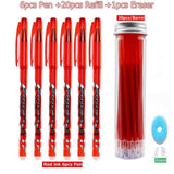 27Pcs/Set Erasable Gel Pen Blue ink 0.5mm Washable Handle Kawaii Pens Refill Rods for School pen Writing Tools Cute Stationery