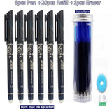 27Pcs/Set Erasable Gel Pen Blue ink 0.5mm Washable Handle Kawaii Pens Refill Rods for School pen Writing Tools Cute Stationery