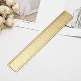 15Cm 18CM 20CM Brass Straight Ruler for School Office Stationery Metal Painting Drawing Tools Chancery Measuring Ruler Bookmark