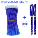 DELVTCH 0.5MM Erasable Suit Gel Pen Blue/Black Ink Magic Erasable Pen Refill and Pen Set For School Student Office Writing Tools