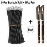 DELVTCH 0.5MM Erasable Suit Gel Pen Blue/Black Ink Magic Erasable Pen Refill and Pen Set For School Student Office Writing Tools