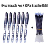 DELVTCH 0.5MM Erasable Suit Gel Pen Blue/Black Ink Magic Erasable Pen Refill and Pen Set For School Student Office Writing Tools