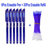 DELVTCH 0.5MM Erasable Suit Gel Pen Blue/Black Ink Magic Erasable Pen Refill and Pen Set For School Student Office Writing Tools