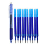 11PCS/lot 0.5mm Erasable Ballpoint Pen Set Blue/Black/Green/Red Ink Magic Erasable Refill for School Office Student Writing Tool