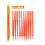 11PCS/lot 0.5mm Erasable Ballpoint Pen Set Blue/Black/Green/Red Ink Magic Erasable Refill for School Office Student Writing Tool