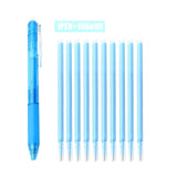 11PCS/lot 0.5mm Erasable Ballpoint Pen Set Blue/Black/Green/Red Ink Magic Erasable Refill for School Office Student Writing Tool