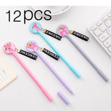 12pcs Creative Pendant Korean Stationery Donuts Candy Gel Pen 0.38mm Student Pens Stationery Kawaii School Supplies School Tools