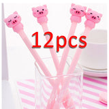 12pcs Creative Pendant Korean Stationery Donuts Candy Gel Pen 0.38mm Student Pens Stationery Kawaii School Supplies School Tools