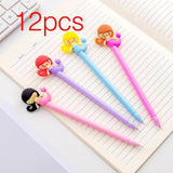 12pcs Creative Pendant Korean Stationery Donuts Candy Gel Pen 0.38mm Student Pens Stationery Kawaii School Supplies School Tools