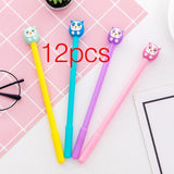 12pcs Creative Pendant Korean Stationery Donuts Candy Gel Pen 0.38mm Student Pens Stationery Kawaii School Supplies School Tools