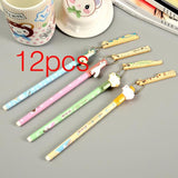 12pcs Creative Pendant Korean Stationery Donuts Candy Gel Pen 0.38mm Student Pens Stationery Kawaii School Supplies School Tools