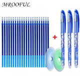 25 pcs/set Erasable Gel Pen Refills Rod 0.5mm Washable Handle Magic Erasable Pen for School Pen Writing Tools Kawaii Stationery