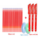 25 pcs/set Erasable Gel Pen Refills Rod 0.5mm Washable Handle Magic Erasable Pen for School Pen Writing Tools Kawaii Stationery