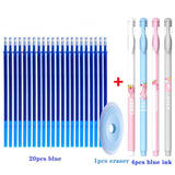 25 pcs/set Erasable Gel Pen Refills Rod 0.5mm Washable Handle Magic Erasable Pen for School Pen Writing Tools Kawaii Stationery